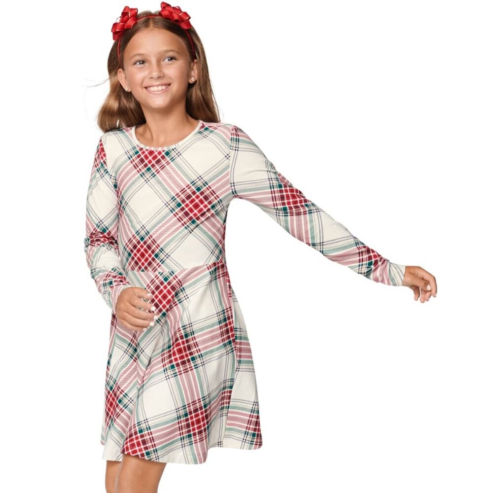 The Children’s place Christmas holiday dress fit and flare Stewart plaid tartan